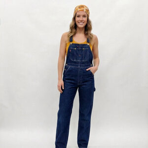 Vintage Levi’s Orange Tab Bib Overalls Button Fly Wide Leg RARE 1970s